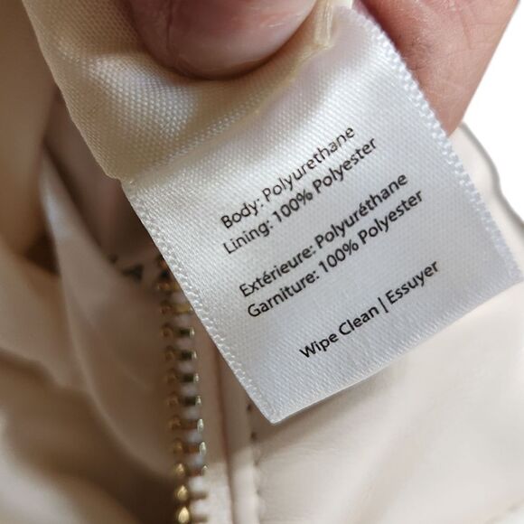 Melie Bianco Alexandra Top Handle Bag in Cream Vegan Leather Handbag Purse New - Picture 8 of 9